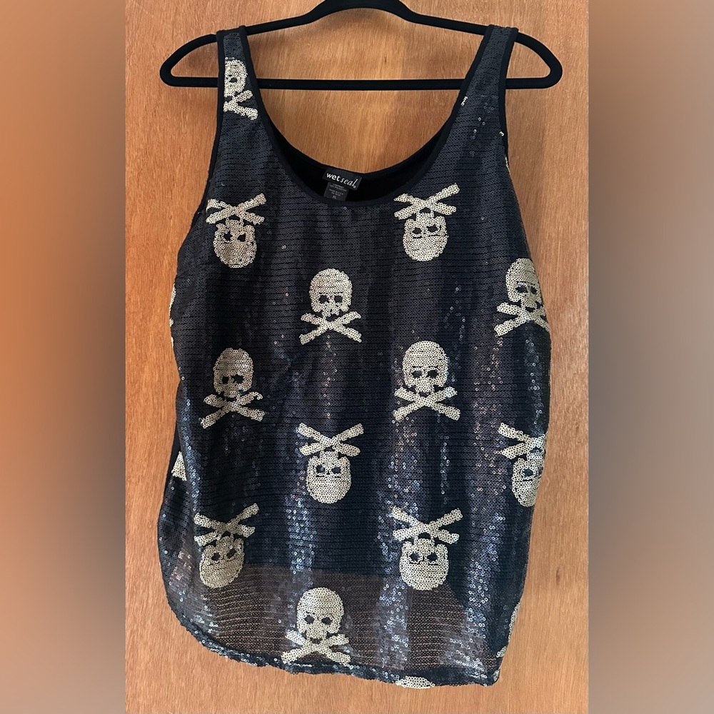 Wet Seal sequin pirate tank top xl